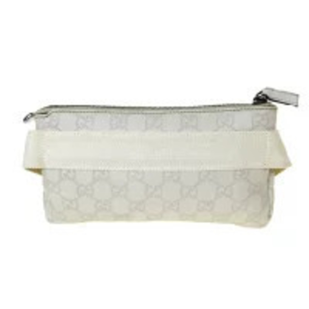 Gucci GG Waist Pouch Clutch Bag White Leather - Picture 3 of 7